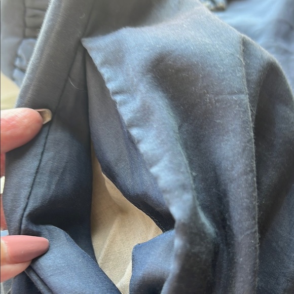 Vintage Bluish Gray color and cream contrast detailing Sleeveless Midi Sundress - Picture 8 of 15